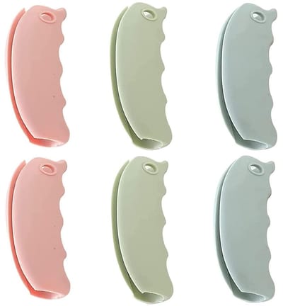 JHUBERS- Siliconen Handvat - 6 x Boodschappentassen - Antislip Grip - Herbruikbare Zakhouder - Comfortabele Handgreep - Vermindert Druk op Vingers - Boodschappentas