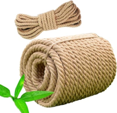 Jute touw, Natuurlijke tuin jute touwsnoer, Trektouw, Barrière, Leefhekken, Gemaakt van (12mm-30M)