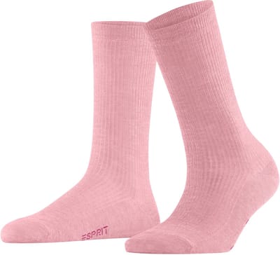 Esprit Reflection Rib eenkleurig katoen Sokken dames roze - maat 35-38