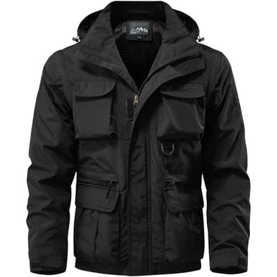 Jas met afneembare mouwen Heren Nieuwe Lente en Herfst Outdoor Winddichte Jas Losse Grote Maat Casual Multi-pocket Tooling Jas M zwart