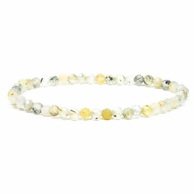 Prehniet Armband Facet Geslepen Elastisch