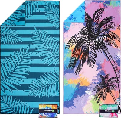 Omkeerbaar Strandlaken - Microvezel Handdoek 180x90 cm, Snel Drogend en Zandvrij, Lichtgewicht voor Strand, Zwembad en Vakantie