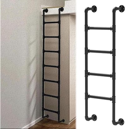 Klimladder - Zoldertrap - Toegang Creëren - Stevig IJzer - 60 cm Hoog - Zwart
