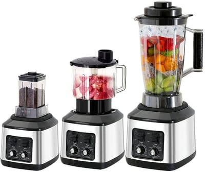 Delightness 3-in-1 Elektrische Blender - Blender Smoothie - Smoothie Maker - Keukenmachine - Blenders - 9500W - 3L+1,5L+0,5L - Wit