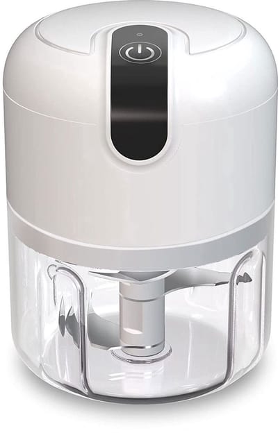 Draadloze Mini Hakmolen 250 ml – USB‑Oplaadbaar – Elektrische Foodprocessor – Wit