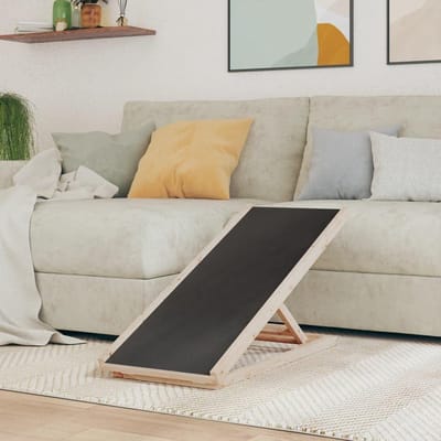 Hondenloopplank - Honden trap - Huisdieren helpen - Massief sparrenhout - 100 x 40 cm - Grijs
