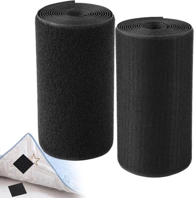 Dubbelzijdig Tape - Klitband Rol - Stoffen Bevestigen - Extra Sterke Hechting - 15 cm x 2 m - Zwart