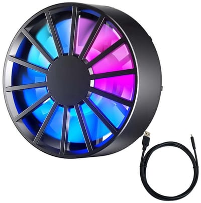 Magnetische koeler Geschikt voor gamingtelefoons, geluidsarm, snelle warmteafvoer, draagbare koelventilator (zwart)