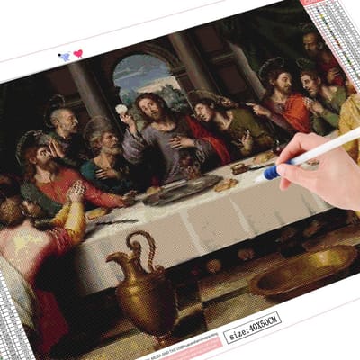 Peinture diamant le dernier dîner, Portrait, Religion, jésus, Kit de points de croix, décoration de la maison 40X50CM
