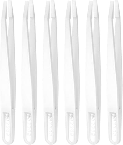 Precisie Pincetten - Kunststof Pincetten Set - Precisiewerk - Antistatisch Zuur- en Alkalibestendig - 120 mm - Wit