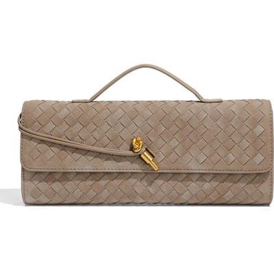 Baguette Tas, Clutchtas van Mat Suède, High-end Herfst- en Winter Diner Tas, Modieuze One-shoulder Crossbody Tas voor Dames gray