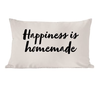 Sierkussens - Kussentjes Woonkamer - 60x40 cm - Quotes - Spreuken - Happiness is homemade - Geluk