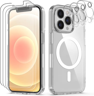 Podec Magsafe Hoesje Geschikt voor iPhone 11 Pro - Bundel met 3x Screenprotector en 3x Cameraprotector - Magnetisch met Ring - Doorzichtig - Transparant