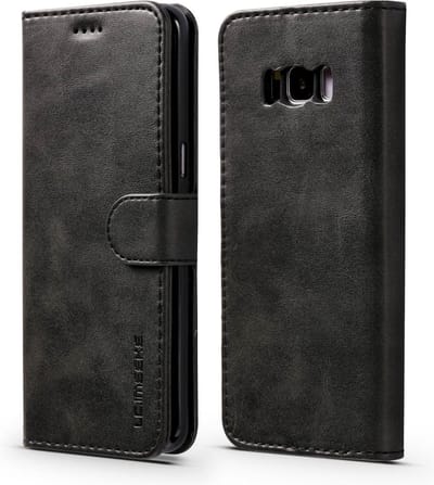 LC.IMEEKE Hoesje - Geschikt voor Samsung Galaxy S8 Hoesje - LC.IMEEKE Luxe Book Case - Zwart