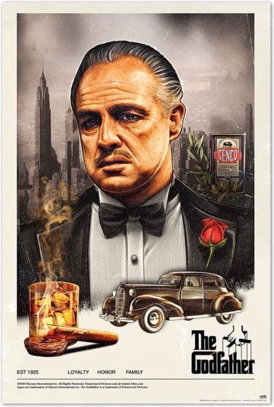 Godfather poster - film - Hollywood - Marlon Brando - Misdaad - New York - Maffia - Don Corleone - 61 x 91.5 cm