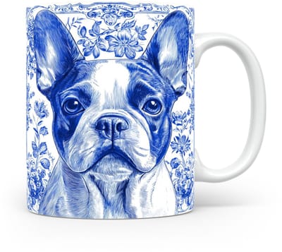 Mok French Bulldog Beker voor koffie of tas voor thee, cadeau voor dierenliefhebbers, moeder, vader, collega, vriend, vriendin, kantoor, opa, oma, hond, kerst, sinterklaas, verjaardag
