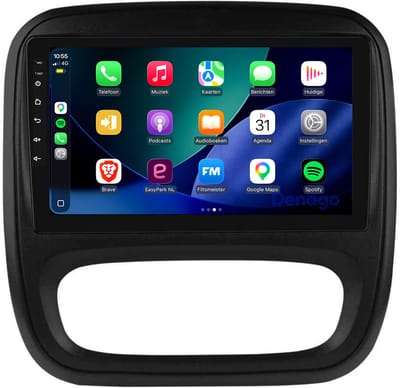 CarPlay autoradio geschikt voor Renault Trafic 3 | 2014 t/m 2021 | Android 13 | Draadloos Apple CarPlay & Android Auto | 2GB + 32GB | QuadCore processor | Denago DNG-A494 | 2025 model | 2014 2015 2016 2017 2018 2019 2020 2021 | Bluetooth & Wifi