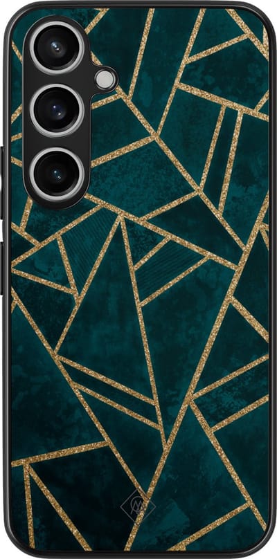 Casimoda® hoesje - Geschikt voor Samsung Galaxy A55 - Blue Shapes - Zwart TPU Backcover - Geometrisch patroon - Blauw