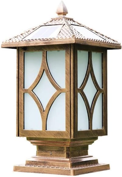 Solar Lantaarnpaal - Tuinlamp Paal - Buitenverlichting Decoratie - IP55 Waterdicht - 15.5*20*38cm - Zwart