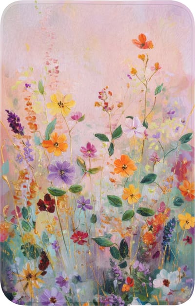 WC mat 50x80 cm - Antislip - Schilderij - Bloemen - Abstract - Kleurrijk - Toiletmat - Vloermat - Douchemat - Toilet tapijt - Toiletmatten