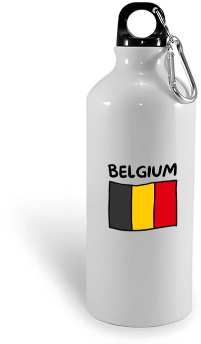 Hacebo® - Belgium vlag waterfles - België - reizigers - toerist - verjaardagscadeau - souvenir - vakantie - kado - gift - geschenk - water fles - 400ML