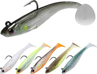SnelShoppen - TRUSCEND Pre-Rigged Zacht Visaas - Revolutionair Kunstaas voor Familie Visserij, Aerodynamische Swimbait met Spinner voor Bas, Forel, Wa