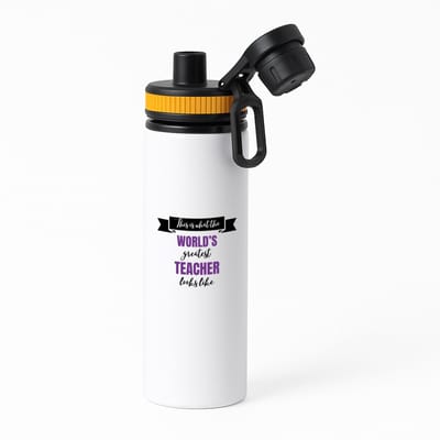 Hacebo® - Greatest teacher looks like waterfles met draaidop oranje - Leraar - beste leraar - school - verjaardagscadeau - afscheidscadeau - kado - gift - geschenk - water fles - 850ML