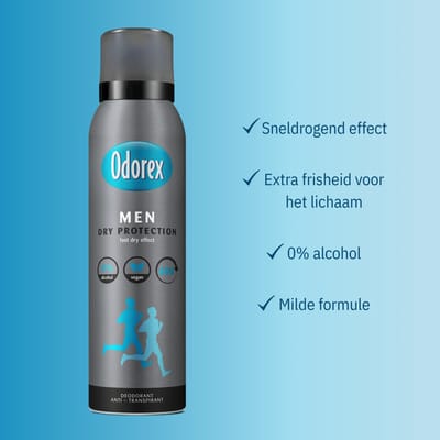 Odorex Deospray Men - Dry Protection 150 ml - Voordeelverpakking 3 stuks