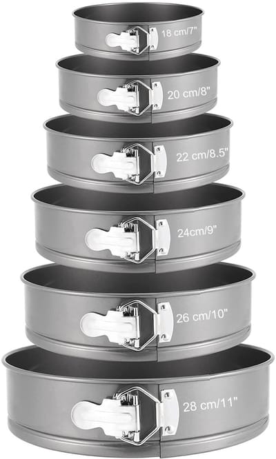 Dailygoods- Taartvorm Set - 4/7/8/9/10/11 Inch - Anti-aanbak Ronde Bakvorm - Lekvrije Cheesecake Panlade - Afneembare Bodem - Hoge Kwaliteit - Bakblik