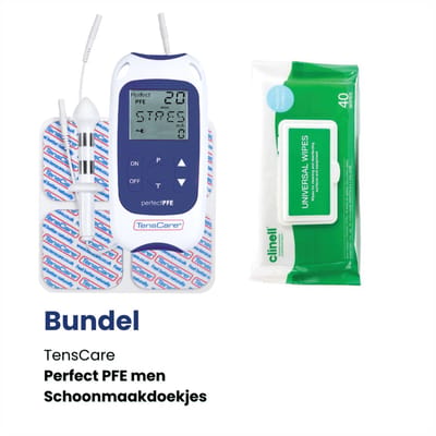 TensCare - Bundel Perfect PFE man + Schoonmaakdoekjes | Bekkenbodemtrainer | Pelvic Floor Trainer | Behandeling van Incontinentie | desinfectiedoekjes | desinfectie doekjes | reinigingsdoekjes |