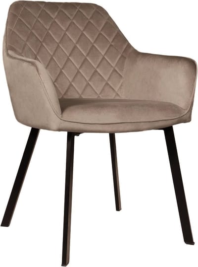 Eetkamerstoel met armleuning Yurgan velvet taupe eetstoel zetel