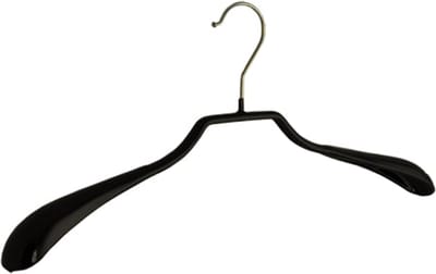 De Kledinghanger Gigant - Mantelhanger - Kostuumhanger - Jassenhanger - Volwassenen - 8338 - 25 Stuks - metaal - Zwart - Anti-slip Coating - Schouderverbreding 3,5 cm - 40 cm - Kledinghanger - Kleerhanger (8338_00/25)