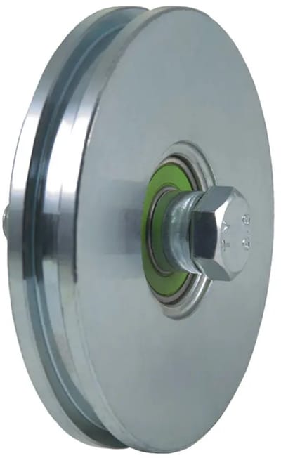 120 mm vierkant groefwiel met 1 kogellager