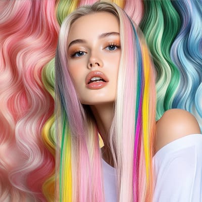 Learnlogic 33 delige set clipon haarextensies voor meisjes cadeau voor meisjes Hairextensions voor meisjesverjaardagscadeau volwassenen cadeau voor meisjes verjaardagscadeau 55 cm Regenboogkleuren geschikt voor rollenspellen vakantiecadeaus makeup