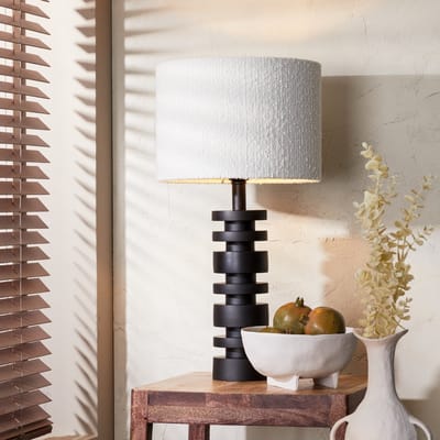Light - Living Lampenkap Bolero - Stof - Creme/Wit - 18 x 28 x 38 cm (BxHxD)