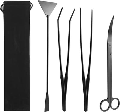 4-in-1 roestvrij aquascaping-gereedschap - aquarium- en terrariumschaar, pincet, spatel - Aquascaping-set voor aquarium