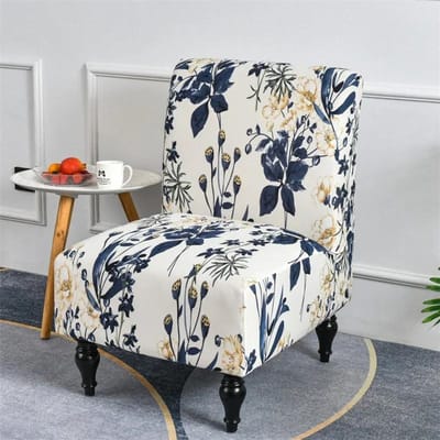 Bloemenprint Scandinavische Armloze Accentstoelhoes Enkele Bank Kruk Sliphoes Stretch Stoel Zittinghoezen Elastische Bankbeschermer 1PC
