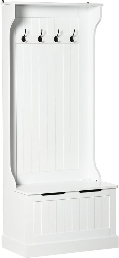 HOMCOM kapstok van MDF, 71,5 x 39,5 x 170 cm, wit.