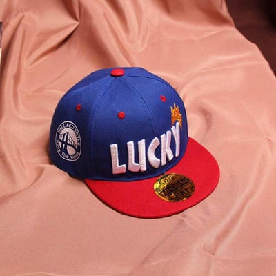 Casquettes à visière pour enfants Chapeau de soleil chanceux pour garçons Broderie Coton Casquette de baseball pour filles Casquette Hip Hop pour enfants 3-10 ans 50-54cm(3-10year) bleu