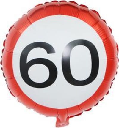 Folieballon verkeersbord - 60 jaar