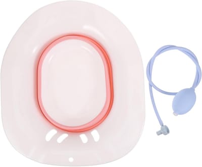Zitbad Toilet - Bidet Zitting - Persoonlijke Hygiëne - Anti-overloop Gat - 39x36x12cm - Roze