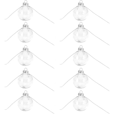 10 Stuks/Set Decoratieve Hangende Bal Herbruikbare Vulbare Transparante Kerstbal voor Vakantiefeest 6cm 6cm/2.36in white