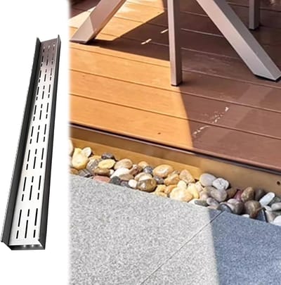 Kanaalafvoergoot - Slanke Afvoergoot - Efficiënte Waterafvoer - Roestvrij Staal 304 - 15x10cm 1m Lang - Zilver
