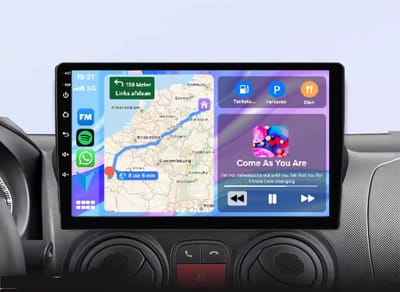Autoradio 4/64 met Carplay en Android auto | Geschikt voor Citroen Nemo, Peugeot Bipper en Fiat Fiorina Qubo 2008-2017 | Radio scherm met Navigatie | 2008 2009 2010 2011 2012 2013 2014 2015 2016 2017