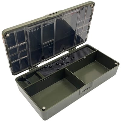 Dailygoods- Visgerei Box met magnetische deksel - Organizer met verdelers - Verwijderbaar rooster - Transparant deksel - Tackle opslag - 10 grote koppennen