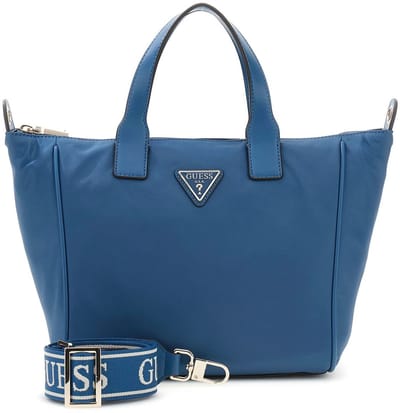 GUESS handtas schoudertas Follie Tote Deep Blue blauw