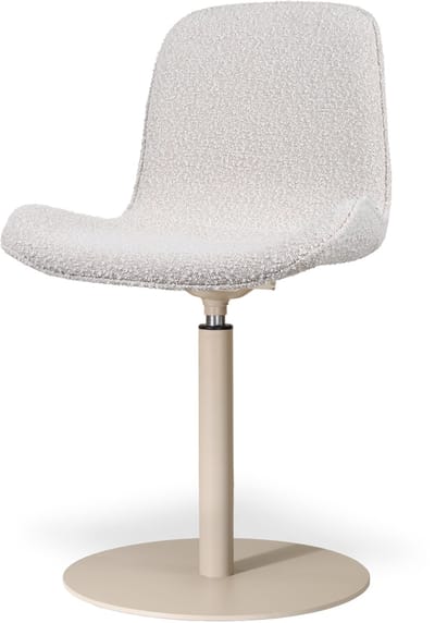 Nolon Niva-Fé Draaibare Tulp Eetkamerstoel Bouclé Beige - Beige Onderstel - Japandi - Comfortabel