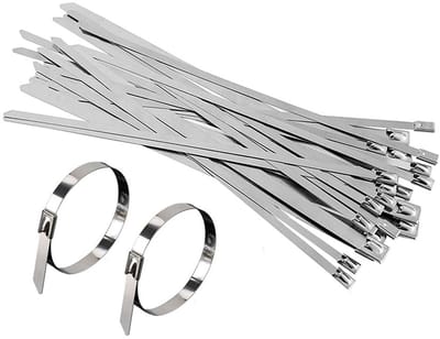 Dailygoods - 30 Stuks Roestvrijstalen Kabelbinders voor Elektriciteit - 4,6 x 200 mm