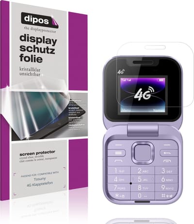 dipos – 4x Beschermfolie geschikt voor Tosuny 4G Klapptelefon | Krasbestendige & heldere Screenprotector Ultra-Thin