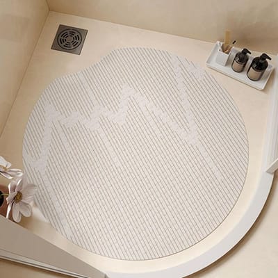 Tapis de sol rond à ventouse Tapis de pied antidérapant pour salle de bain Simple Salle de douche étanche et anti-chute Tapis spécial round notch 55 * 55cm